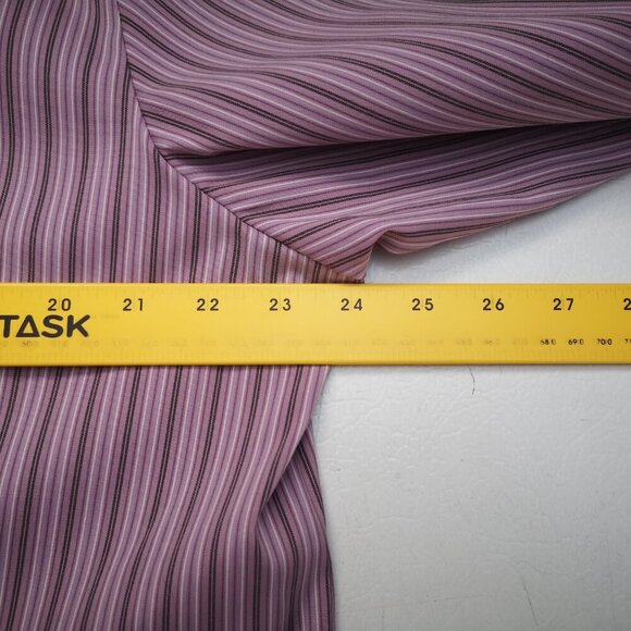 DCC Stretch Junior Plus Ladies Purple Black & White Striped Zipper Closure Shirt - Picture 6 of 8